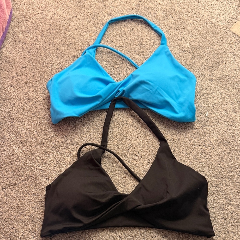 Women's Blue and Black Sports Bras
